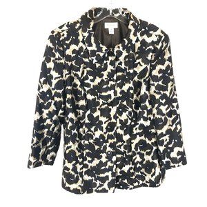 NWT Talbots Silk Wool Modern Camo Print Jacket